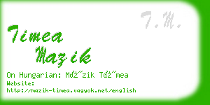 timea mazik business card